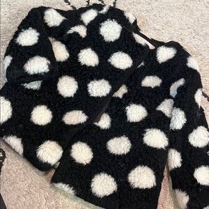 kate spade girls  5 Polka Dot Faux Fur Jacket